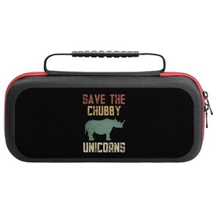 Save The Chubby Unicorns Compatibel met Switch Carry Case Travel Beschermhoes Pouch met 20 Game Accessoires One Size