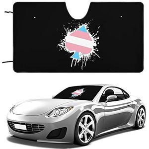 Transgender Vlag Schoppen Ace Poker Voorruit Zonnescherm voor Auto Opvouwbare Auto Zonneklep Shield Cover Auto Accessoires 55""x30