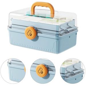 EHBO-kit Schokbestendige EHBO-kit Grote Capaciteit 3 ​​lagen Waterdicht Zwaar Gebruik voor Buiten (BLUE)