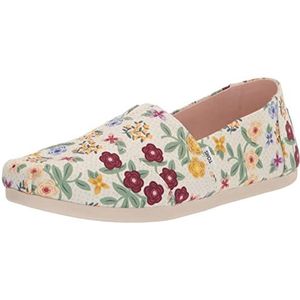 TOMS Platte instappers met Alpargata-print voor dames, Wit Bloemetje, 38 EU