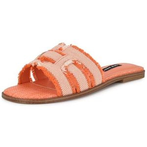 NINE WEST Germanny platte sandaal voor dames, Oranje Natuurlijke Multi 800, 35.5 EU