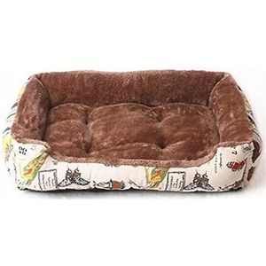 Hondenbedden voor grote honden Kleine honden Warme Zachte Hond Matras Couch Wasbare Huisdier Slaapbanken Kooi Mat (Color : Light brown, Size : S 50cm)