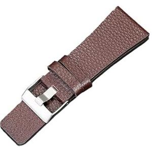 LQXHZ 22mm 24mm 26mm 28mm 30mm 32mm Horlogeband For Diesel Horlogeband Zilver Zwart Goud Roestvrij Staal Heren Horlogeband Lederen Band(Color:Leather strap-01,Size:28mm)