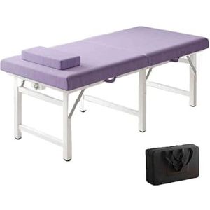 CQCCQ Draagbaar opvouwbaar schoonheidsbed Draagbaar opvouwbaar schoonheidssalon massagebed Tatoeage met hoofdgat therapiebed, geschikt for spa salon Tatoeage schoonheid(Purple1,180x60x60cm)
