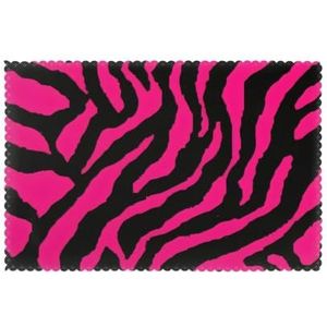 RAIZHE Zebra Tiger Leopard Pink geïsoleerde dinerbord mat, 45,7 x 30,5 cm, anti-vet, antislip, beschermt eettafel, geschikt voor hotels, restaurants, keukens (Pack van 6)