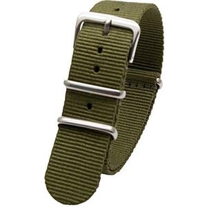 Horlogebandjes voor mannen en vrouwen, horlogeband 18mm/20mm/22mm/24mm Nylon Band Zilveren Pin Gesp Sport Mannen en vrouwen Waterdichte Horloge Accessoires Armband Horlogeband (Color : Green, Size :