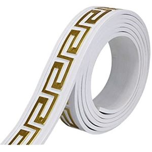 Behangranden,Zelfklevende flexibele sierlijst Schil en plak behangranden PVC-strips Decoratieve randstrips for muurrand, goud(Color:Outline Gold)
