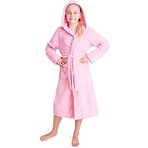 CityComfort Badjas voor meisjes, super zachte ochtendjassen met capuchon in paars roze grijs, pluizige fleece gewaad met riem, geschenken voor meisjes tieners, roze, 13-14 Jaren
