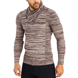Leif Nelson Gebreide trui voor heren LN-1535, Licht Beige Bruin, XXL