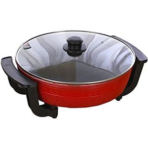 Shabu Hot Pot vuurpan met scheidingswand en deksel, 6L Chinese shabu shabu pot soeppan, huishoudelijk elektrische hot pot 1300W 220V
