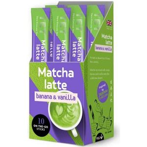 TET Matcha Latte Banaan & Vanille - Groene Thee Gebaseerde Drank - 10 x 10g stokjes