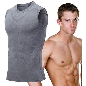 higyee Nauwsluitend onderhemd voor heren, afslankend buikvest, compressietanktop voor heren - huidvriendelijke buikcontrole mouwloze overhemden voor gymsport