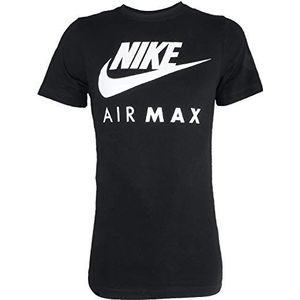 NIKE Air Max Tee Heren Sport Fitness Katoenen Shirt Wit/Zwart, Groot, zwart, L