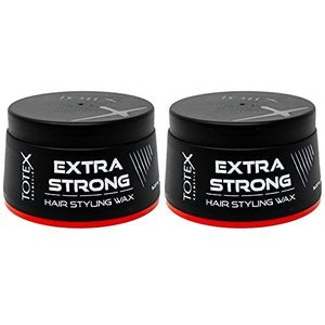 Totex Extra sterke haarwax, extra sterke haarstyling, geurende haarwas, glanzende en natuurlijke haarlook, maximale controle, 150 ml (2 stuks)