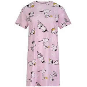 Snoopy uit Peanuts 100% Katoen, Dames, Nachthemd, Snoopy Sleep, Grootte 36-38, Roze
