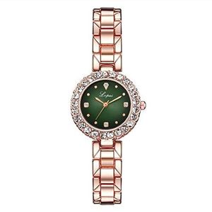 New Brand Luxury Women Dress horloges Set Fashion Geometrische Bangle Bracelet Quartz Clock Ladies Wrist Watch Rose Gold Watches (Color : 1)