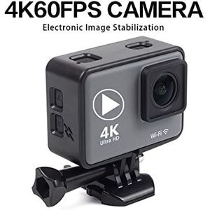 Actiecamera 4K/60FPS Wifi Waterdichte Actie Camera Anti-shake Actie Camera Met Afstandsbediening Scherm Sport Onderwater Camera Drive Recorder (Color : Action Camera-C, Size : With 64G Card)