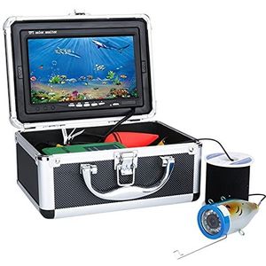 Onderwaterviscamera, 7 ""LCD 100 0TVL onderwater vissen videocamerakit 12 PCS LED Infrarood/White Lamp Lights Video Finder Finder Lake Underwater Fish(White LED 10M Cable)