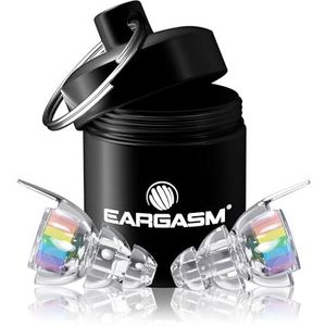 Eargasm High Fidelity oordopjes met regenboogfilters - herbruikbare ruisonderdrukking, gehoorbescherming, oordopjes met draagtas voor concerten, festivals, raves, muzikanten, live-evenementen, sport