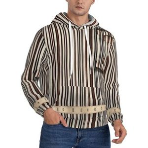 Ouyniei Bruine Streep Heren Hooded Hoodie Jumper Sweatshirt Warme Jassen Lange Mouw Trui Hooded, Zwart, S