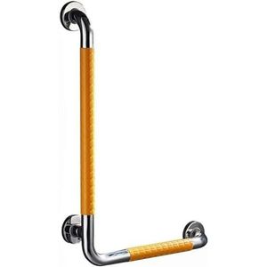 HSIRYAOHD Roestvrijstalen antislip L-vormige badkuip en douche grijper voor zwangere vrouwen ouderen wandmontage verticale hoek gehandicapte badkamer (geel 45 x 60 cm)