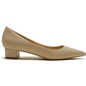 Hakken Schoenen-Elegante Pumps Vrouwen-Stiletto-Sexy Blok Hak Spitse Teen Gesloten Avond-Feest Luxe Mode Vrouwelijke Hakken Kantoorschoenen voor Vrouwen 29-CHC-19, 4 Abrikoos, 36.5 EU