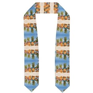 XZDWYX Gele zonnebloem bloemen afstuderen sjaal - comfortabele stola voor studenten afstuderen dag - elegante bachelor sjerp sjaal, Pineapple Fruit Zonnebrillen Zand Beach, one size