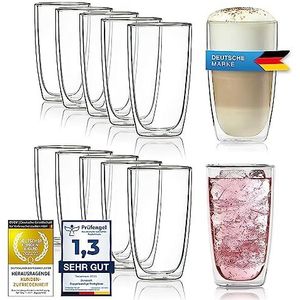 Dimono® Dubbelwandig Drinkglas Borosilicaatglas Waterglas Latte Macchiato Longdrink- & Cocktailglazen (12 stuks longdrinkglas)