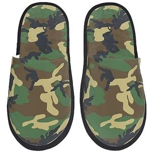 LZNJZ Pantoffels voor heren en dames, klassieke zwarte camouflage-pantoffels | Zacht, warm, lichtgewicht, Zoals getoond, Medium