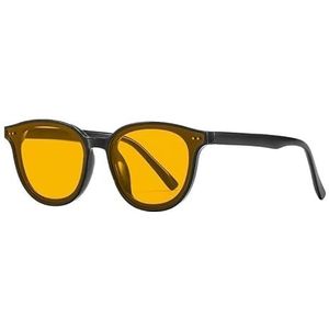 Gepolariseerde zonnebril Gm gele bril heren en dames Gm-zonnebril met klein frame (Color : Black framed orange red tablets)