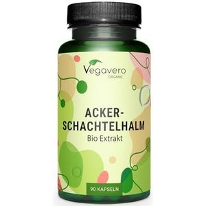Vegavero BIOLOGISCHE Veldpaardenstaart capsules | 1000 mg Veldpaardenstaart Extract (5:1) | Biologisch geteeld | Equisetum arvense | Veganistisch en zonder toevoegingen | 90 capsules