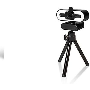 Webcams, Webcam 1080P 4K Full HD Met Ring Invullicht Laptop PC Computer Live-uitzending Video Web Cam Met Microfoon Roterende camera's(4K with Holder)