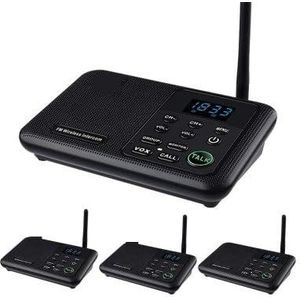 Walkie-talkie, 22-Kanaals FM Draadloze Intercoms Thuis Huis Zakelijk Kantoren 1Mile Range Kamer naar kamer Bellen & Pratend systeem(4Unit Black)