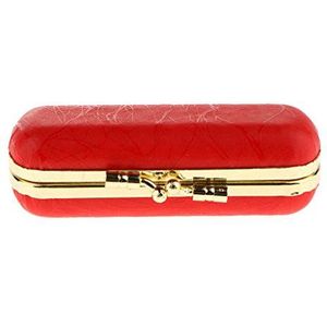 PU lederen lippenstift lipgloss case opslag make-up houder doos draagbaar rood, Rood, as described, als beschrijving