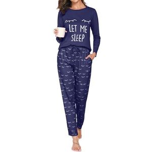 Reliwel Pyjama Dames Lange Pyjama Katoenen Winter Pyjama Set Ronde Hals Top en Pyjamabroek Lange Mouwen Loungewear Nachtkleding Huispak Gezellig Vrijetijdspak