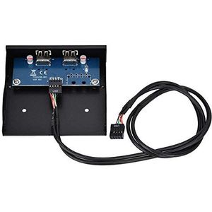 ASHATA USB 2.0 2-Poort 3,5 Inch Metalen Super Speed Frontplaat Hub Adapter Met Hoge Overdracht Voor Desktop Computer