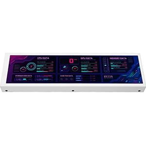 PC Sensor Panel Display, 8.8 Inch IPS DIY Thema Computer Temperatuur Monitor 1920x480 60Hz Multifunctioneel voor Gaming (Wit)