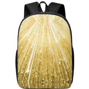 OdDdot Gouden Bling Print Rugzak Voor Mannen Vrouwen Lichtgewicht Boekentas Casual Dagrugzak Voor College Werkplek Reizen, Zwart, Eén maat