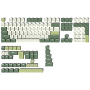 QPSJXN 127 Toetsen Laag Profiel Double Shot Keycap Toetsenbord Set Groen Wit (Groen)