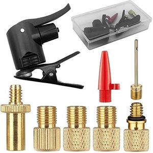 Fietspomp Adapter,Messing Fietspomp Adapters Set met Balpompnaald | Luchtpompaccessoires voor mountainbikes, zwemringen, sportbal, opblaasbare uitrusting Bacaer