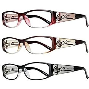 Kaylee Stijlvolle leesbril voor dames (3-Pack, 3.25)
