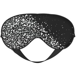 Zwart Wit Glitter Print Functionaliteit Oogmasker Slaap Lichtgewicht Reizen Yoga Camping Buiten Ontspanning