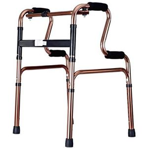 KRXSOBNV, Ouderen, ss Lichtgewicht stalen buis Opklapbaar met vier wielen en gevoerde zitting Draagmand Loophulpmiddel Verlang naar ，Looprek(Ancient Copper)