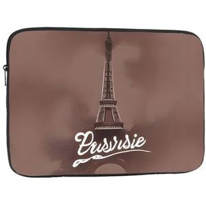 Witte Daisy Duurzame Laptop zak-Multifunctionele Uiterst dunne Draagbare Laptoptas voor Zaken en Reis, Parijse Koffie Eiffeltoren, 15 inch