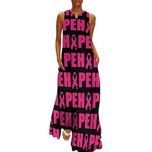 Roze lint dames enkellengte jurk slim fit mouwloze maxi-jurken casual zonnejurk 4XL