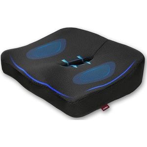 BEOBEU Zitkussen 100% Pure memory foam, Geventileerd ergonomisch ontwerp kussen stuitbeen, verlicht rug heup stuitbeen ischias pijn voor bureaustoel autostoel rolstoel (zwart)