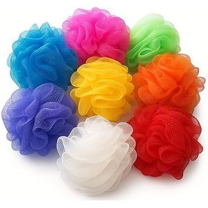 Mesh Loofah Sponges, 8 stuks, kleine luffahs voor kinderen, kleurrijke sponzen, mesh, Resuable Shower Sponges, Loofah Bath Ball Back (8 stuks)