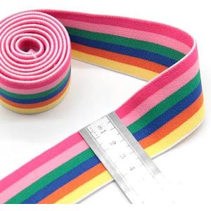 Elastiekjes 4cm 5cm Nylon Kleurrijke Streep Singelband Rubberen Band 40mm DIY Craft Supply voor Tas Rok Broek Decoratie 1 Meter-K4cm