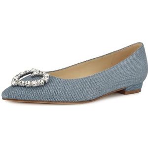 NINE WEST Dames Hearts Ballet Flat, Blauwe Denim 420, 36 EU