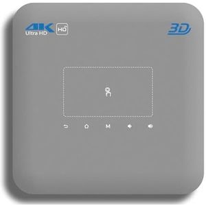Draagbare mini-projector, 5G, wifi, Bluetooth, met statief, 6500 lumen, voor smartphone/pc/tv-stick (grijs, 2 GB + 16 GB)